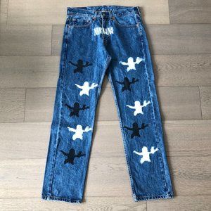 Nirvana Nevermind Merch Levis 505 Regular Fit Jeans Medium Stonewash Handmade
